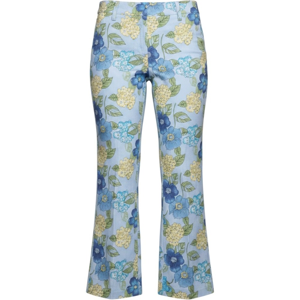 Vintage Talbots Women Cottagecore Blue Floral  Pants 22 Plus Lightweight Boho
